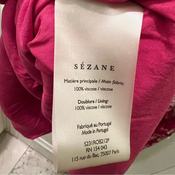 Sézane Floral Wrap Dress - Daniella Pink Size 40 US 8 - Picture 7 of 7